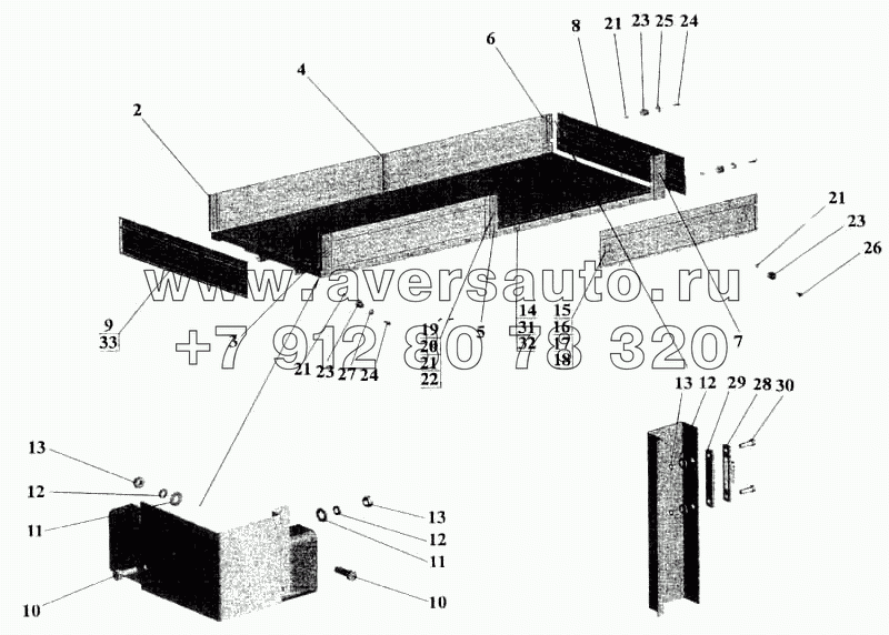 Установка бортов и стоек на МАЗ-533608, МАЗ-533605, МАЗ-533603, МАЗ-533602