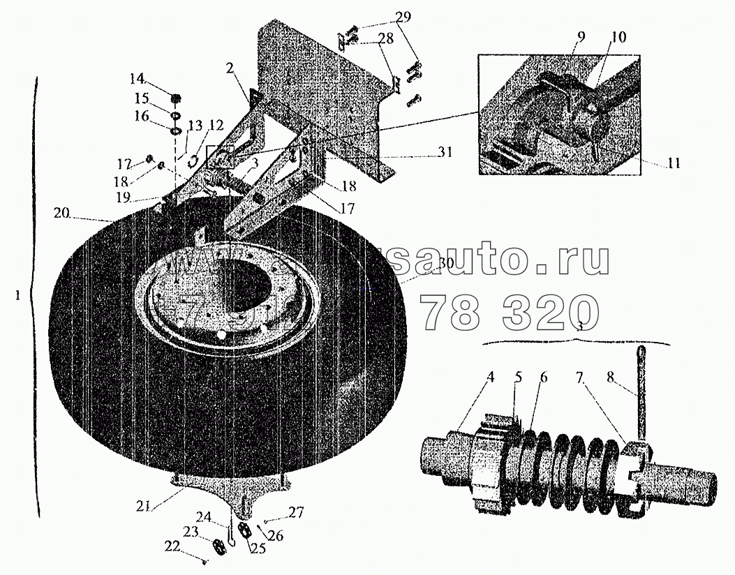 Установка запасного колеса 54321-3100001-10