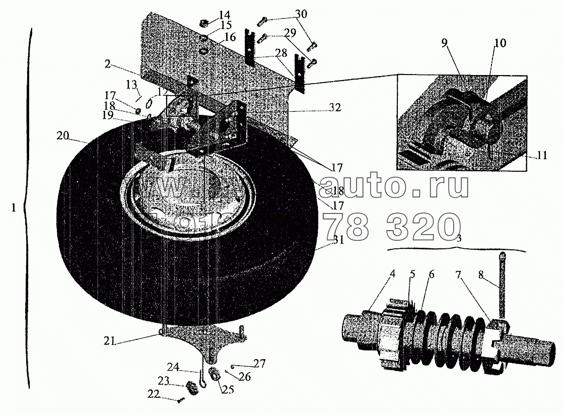 Установка запасного колеса 63035-3100001-10