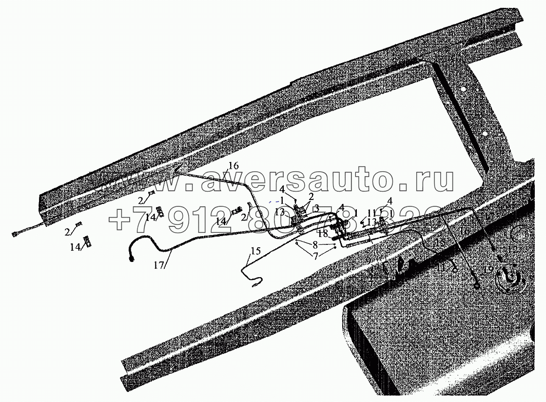 Установка топливопроводов МАЗ-533702