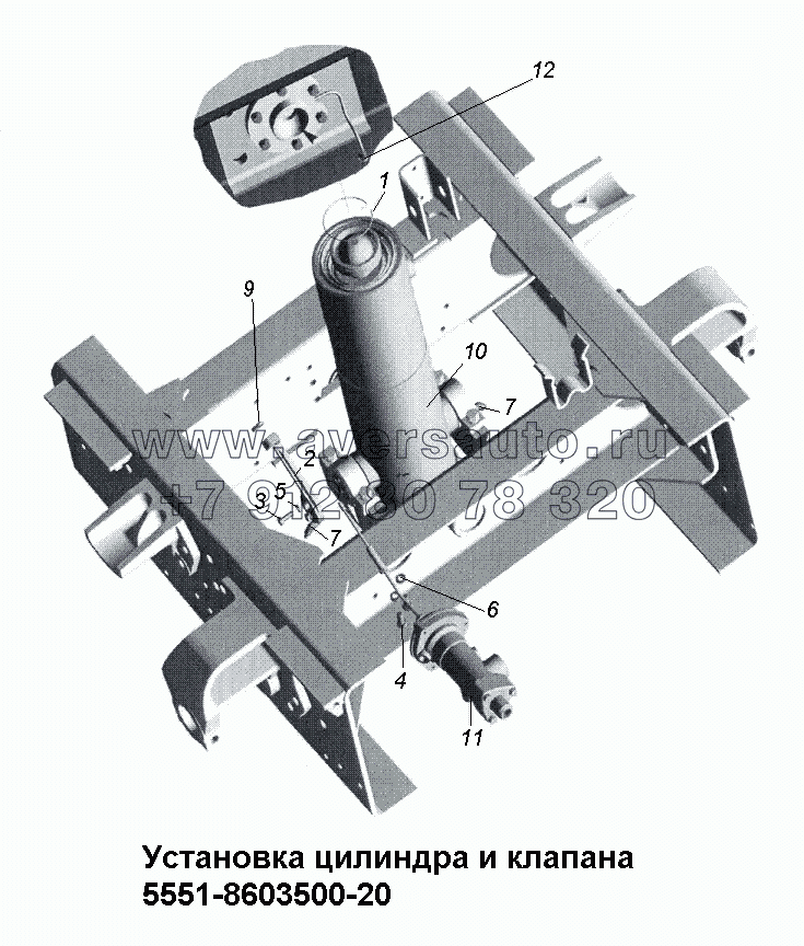 Установка цилиндра и клапана 5551-8603500-20