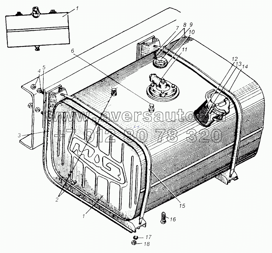Бак топливный и его установка МАЗ-5335, МАЗ-5549, МАЗ-5429