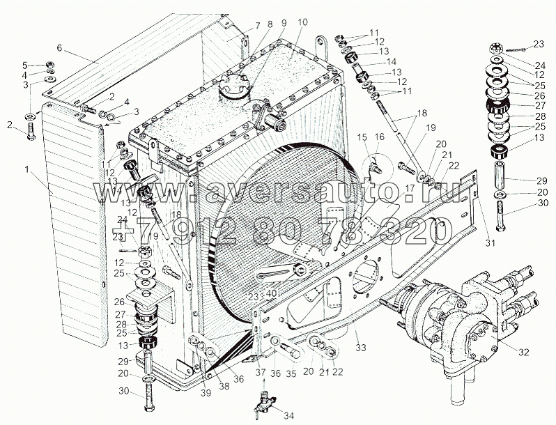 Установка радиатора гидротрансмиссии 543М