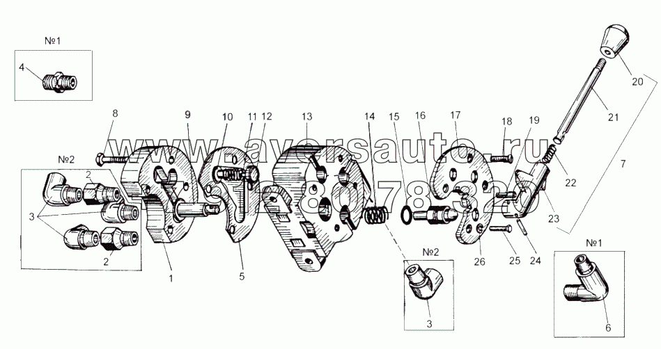 Краны управления РК и КОМ 543-1804310-А1, 543-1804310-10