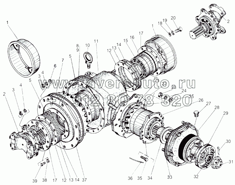 Редуктор 1-го и 2-го заднего моста 543-2302010-01, 543-2402010-01