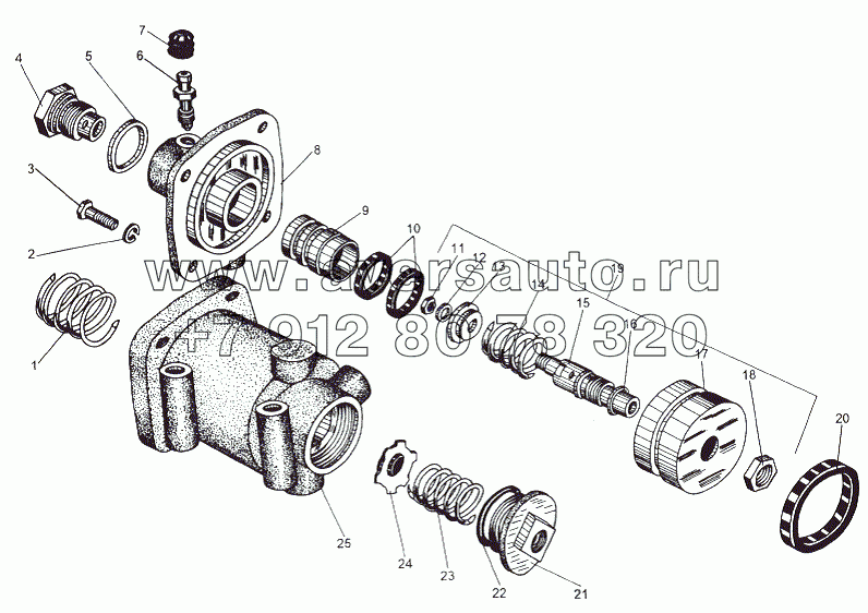 Кран тормозной 543-3514010-01