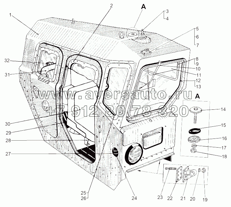 Кабина правая 543-5000200, 543А-5000200