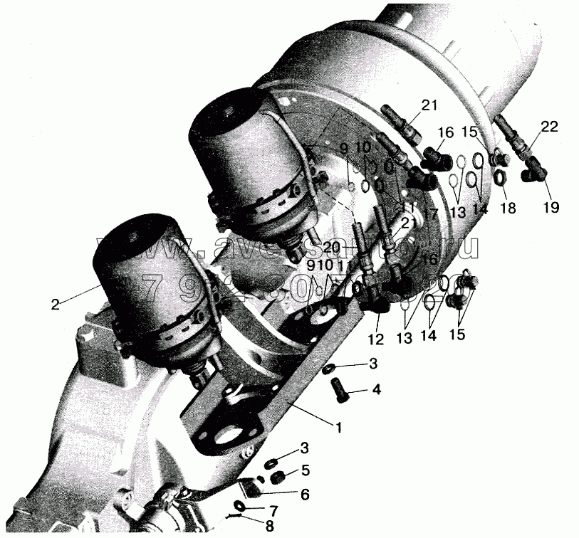 Установка тормозных камер МАЗ-543208, 543205, 543203, 543202