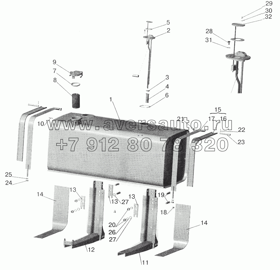 Крепление топливного бака МАЗ-642208, 642205, 543208, 543205