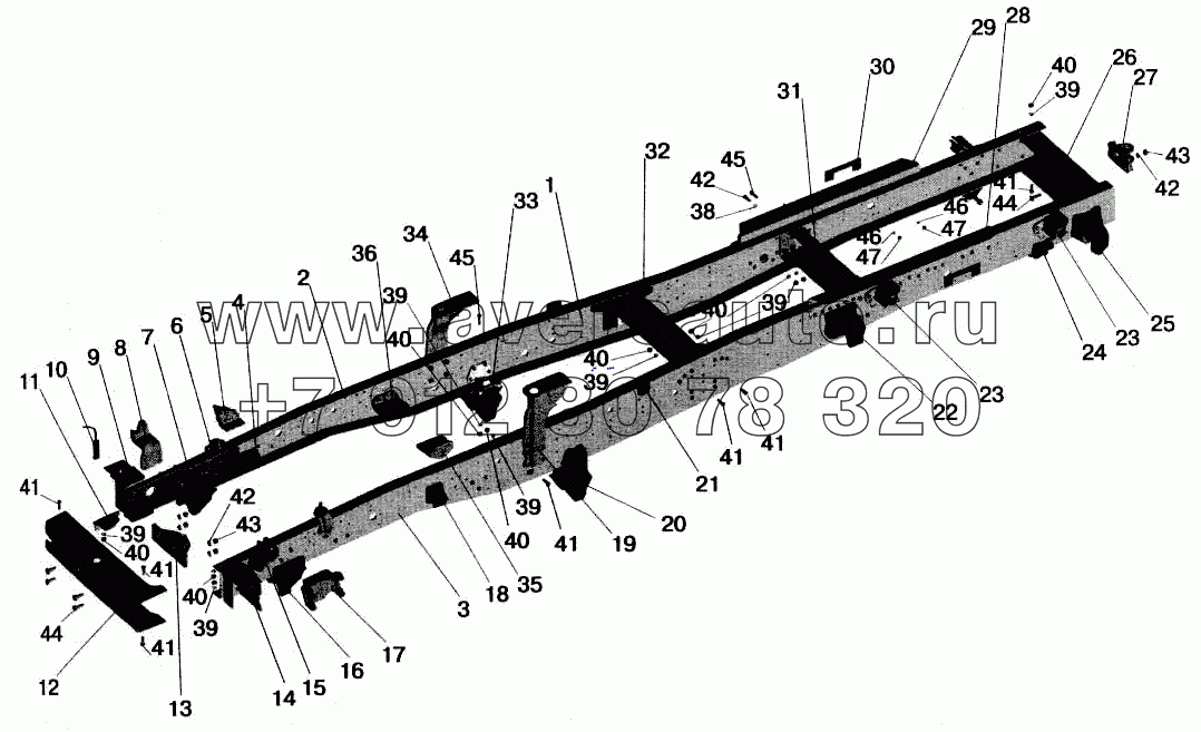 Рама 543202, 543203,543205, 543208-рессорная подвеска