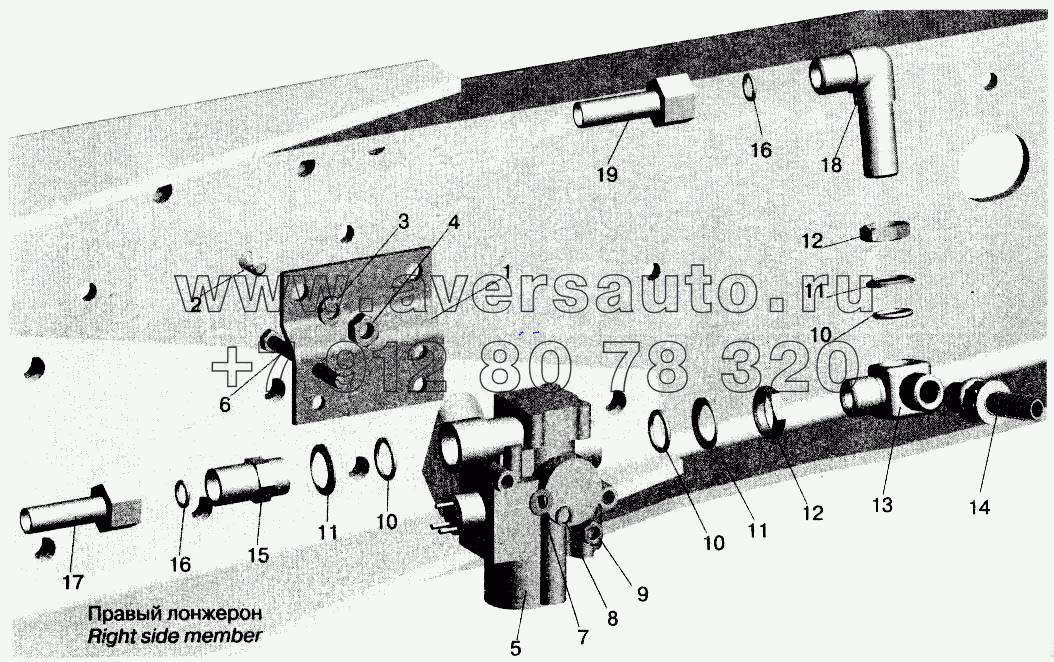 Установка задних модуляторов и присоединительной арматуры МАЗ-642208, 642205, 551605, 551603