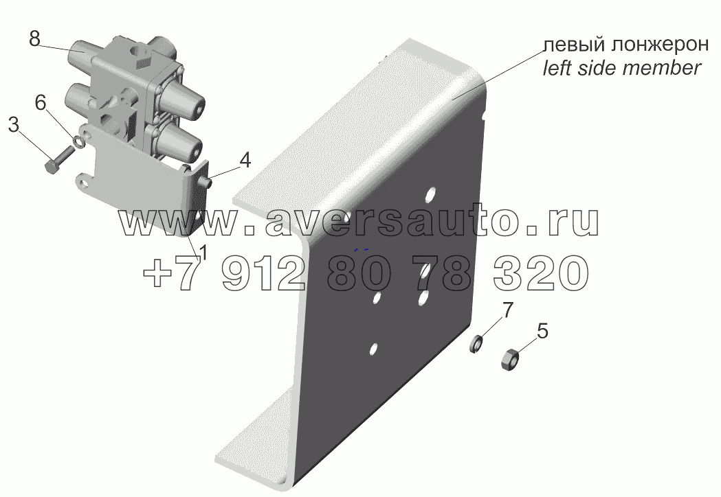 Крепление четырехконтурного клапана 650107-3515002