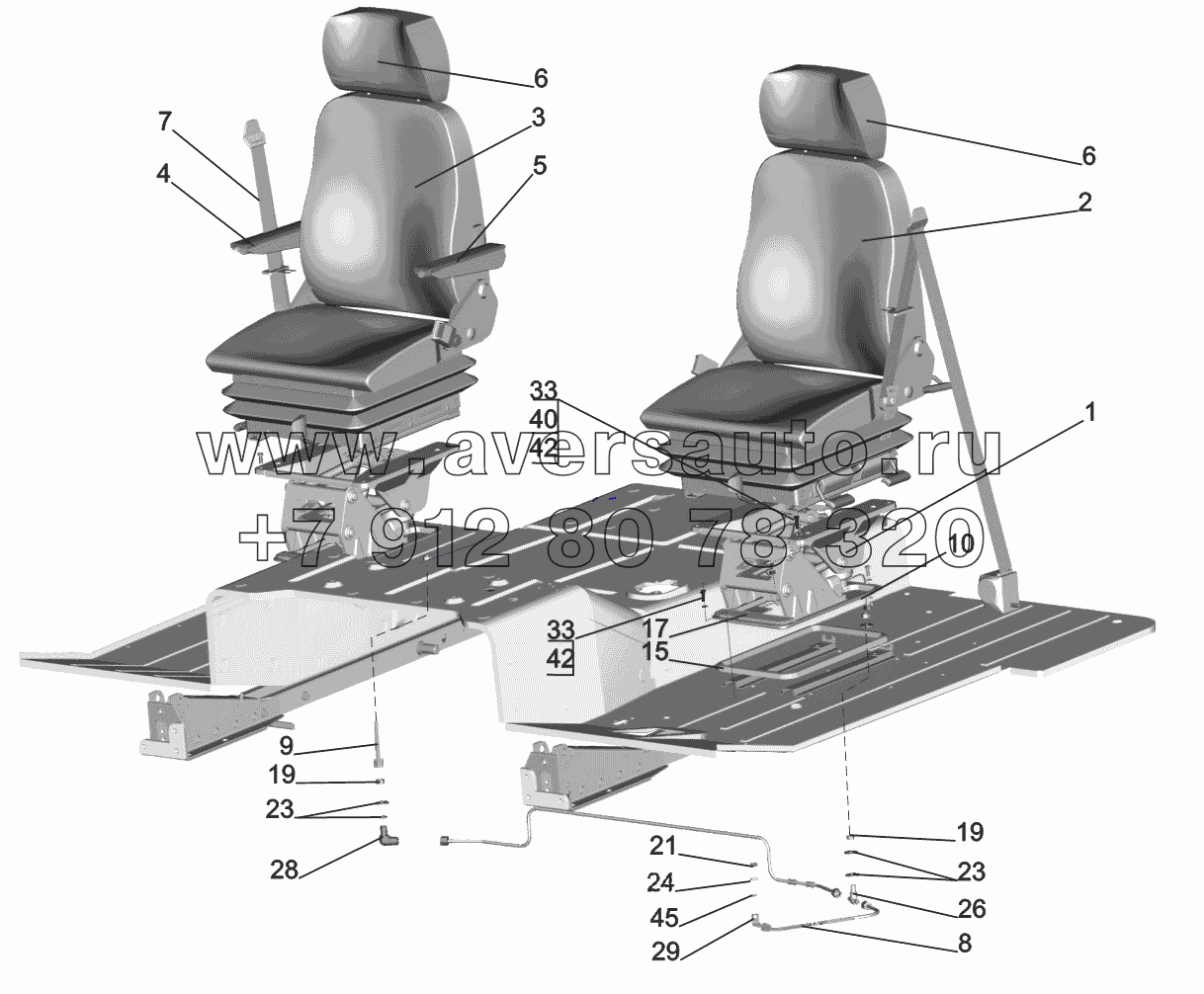 Установка и пневмопитание сидений 6430-6800006-001