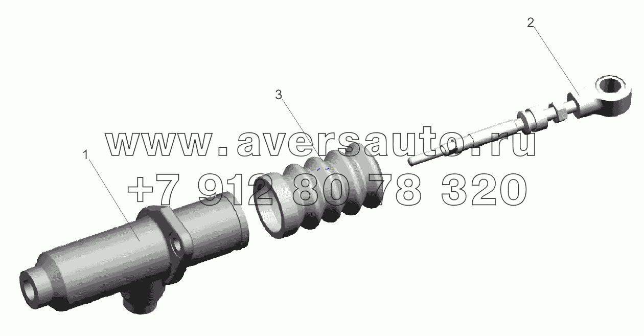 Цилиндр подпедальный с толкателем 6430-1602500-00,(6430-1602500-01, 6430-1602500-00)