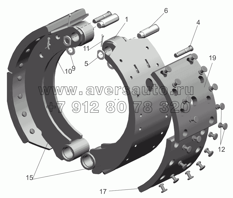 Колодка тормоза с накладками 5440-3502090, 5440-3502091