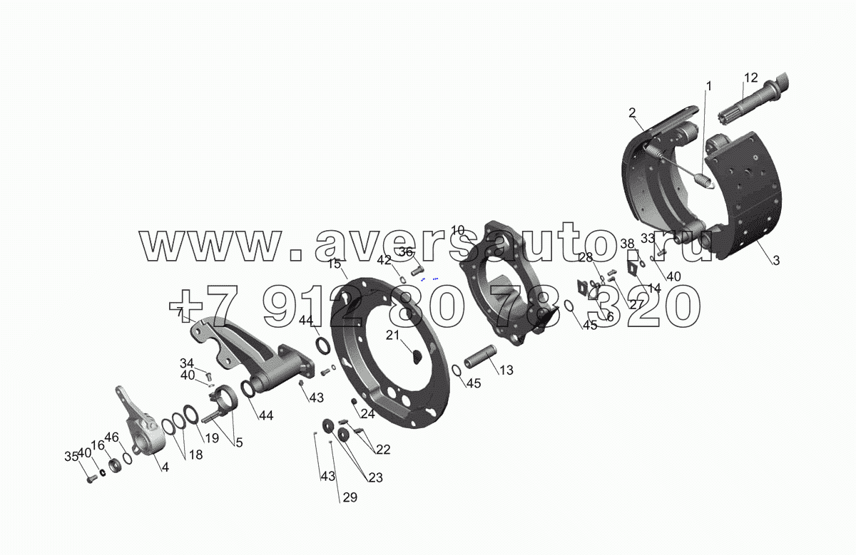 Тормозной механизм передних колес	152-3501004 (152-3501005)