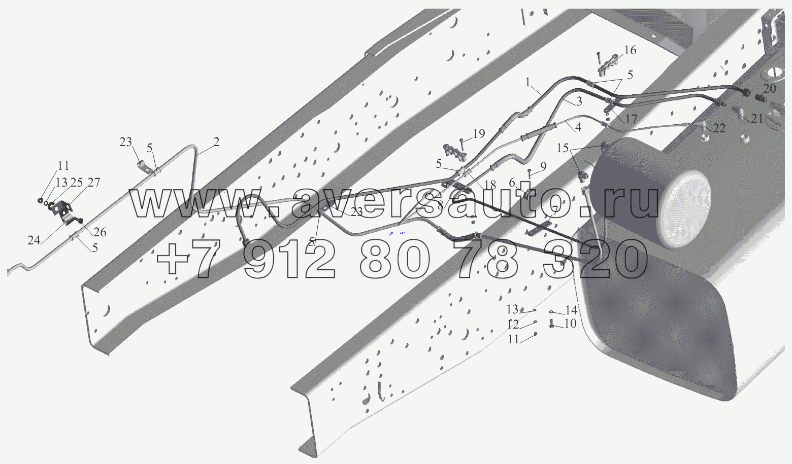 Установка топливопроводов 551605-1104002 (с подогревателем)