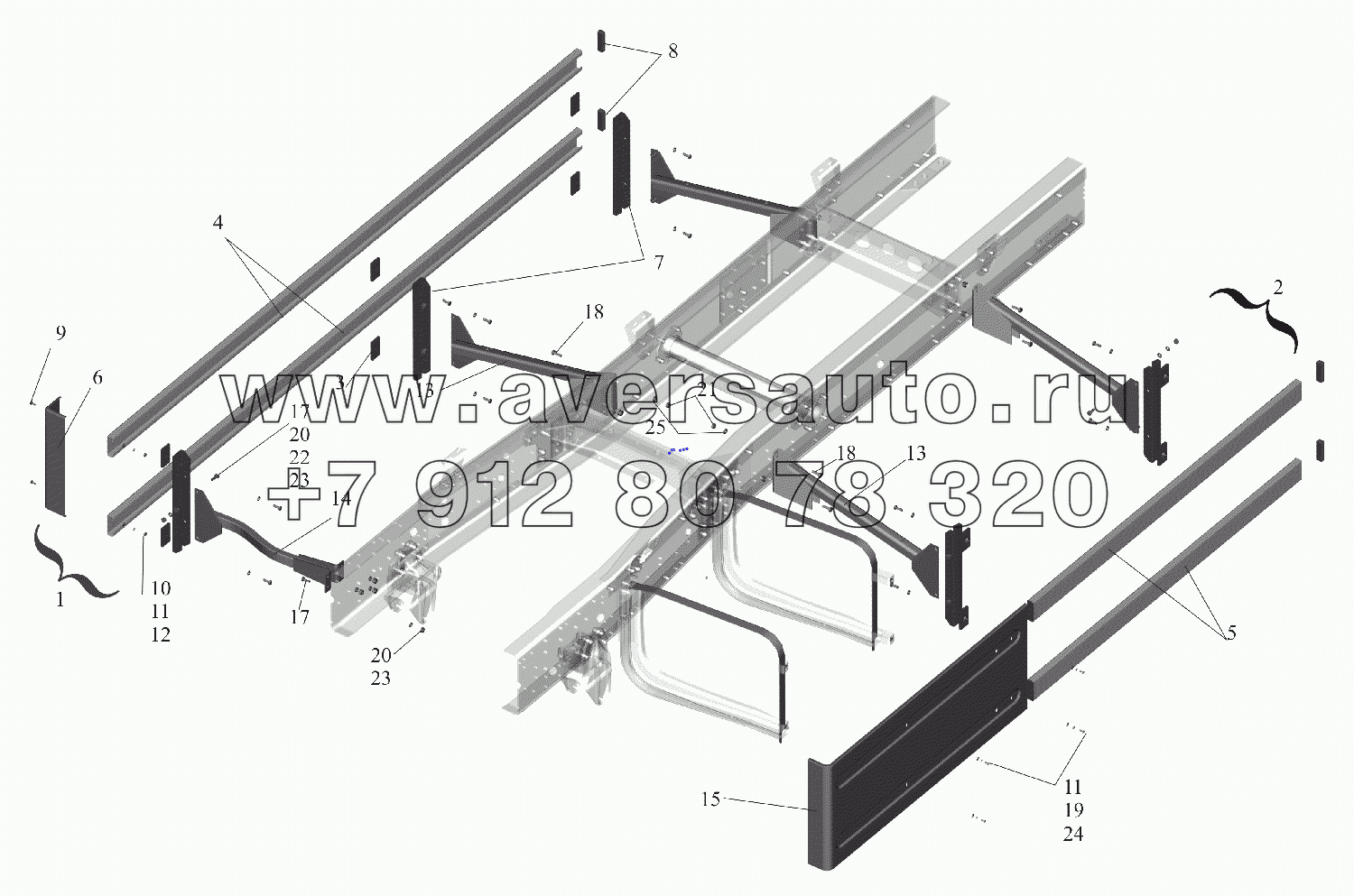 Установка бокового ограждения 551608-2800040-010, 630308-2800040-010