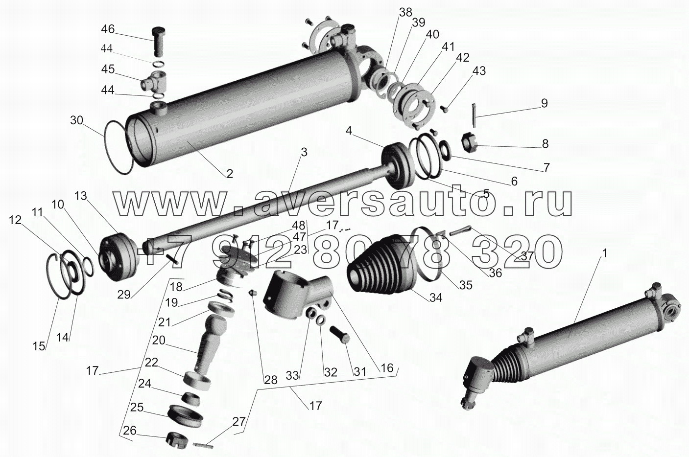 Силовой цилиндр гидроусилителя рулевого управления 64221-3405004