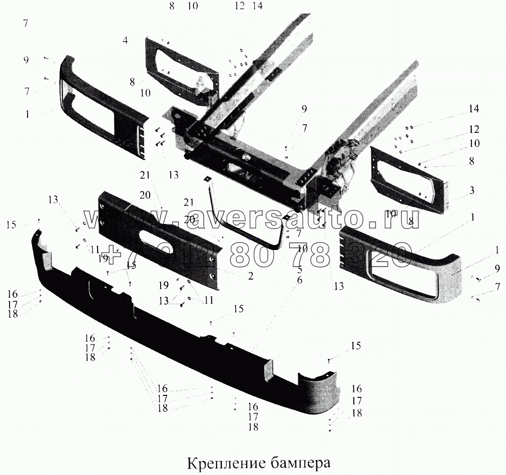 Крепление бампера