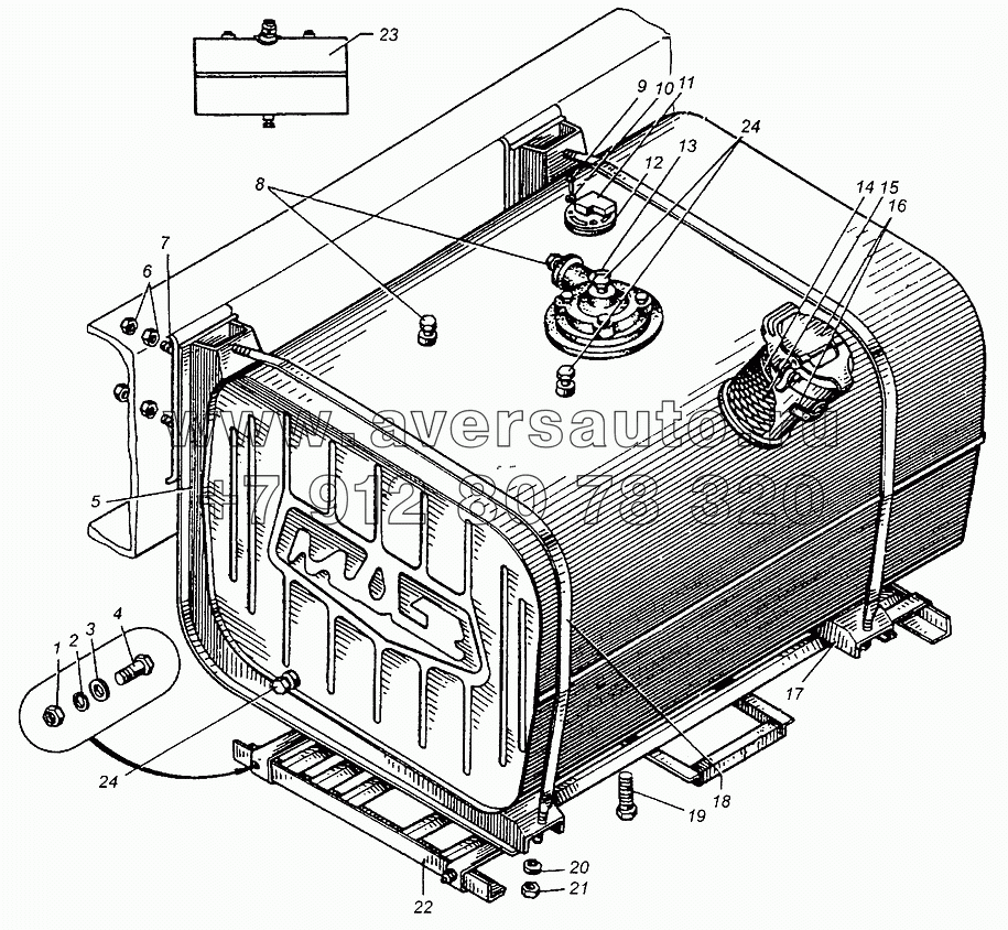Бак топливный и его установка МАЗ-509А