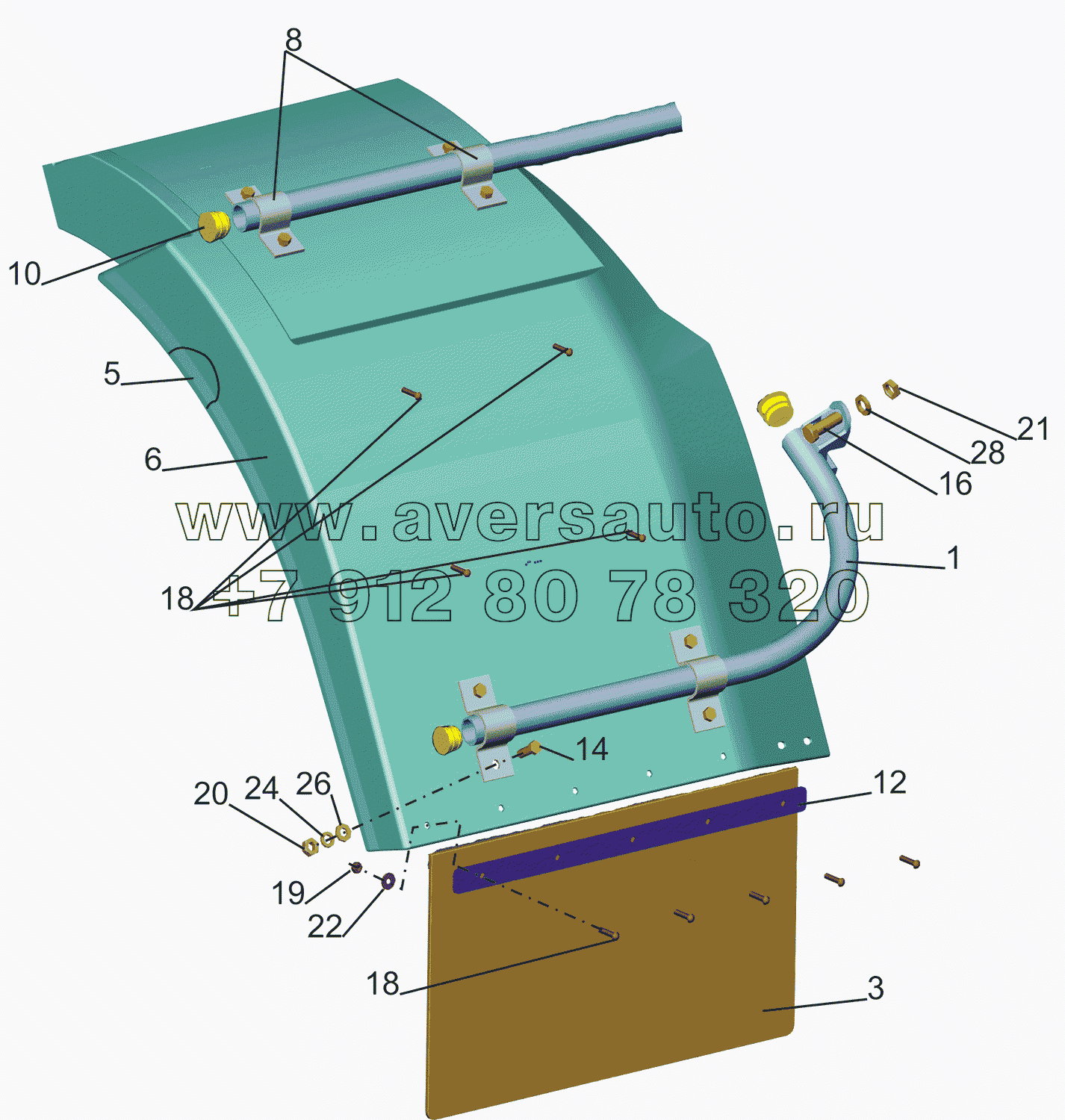 Установка брызговиков передних колес 5340V4-8400030-050