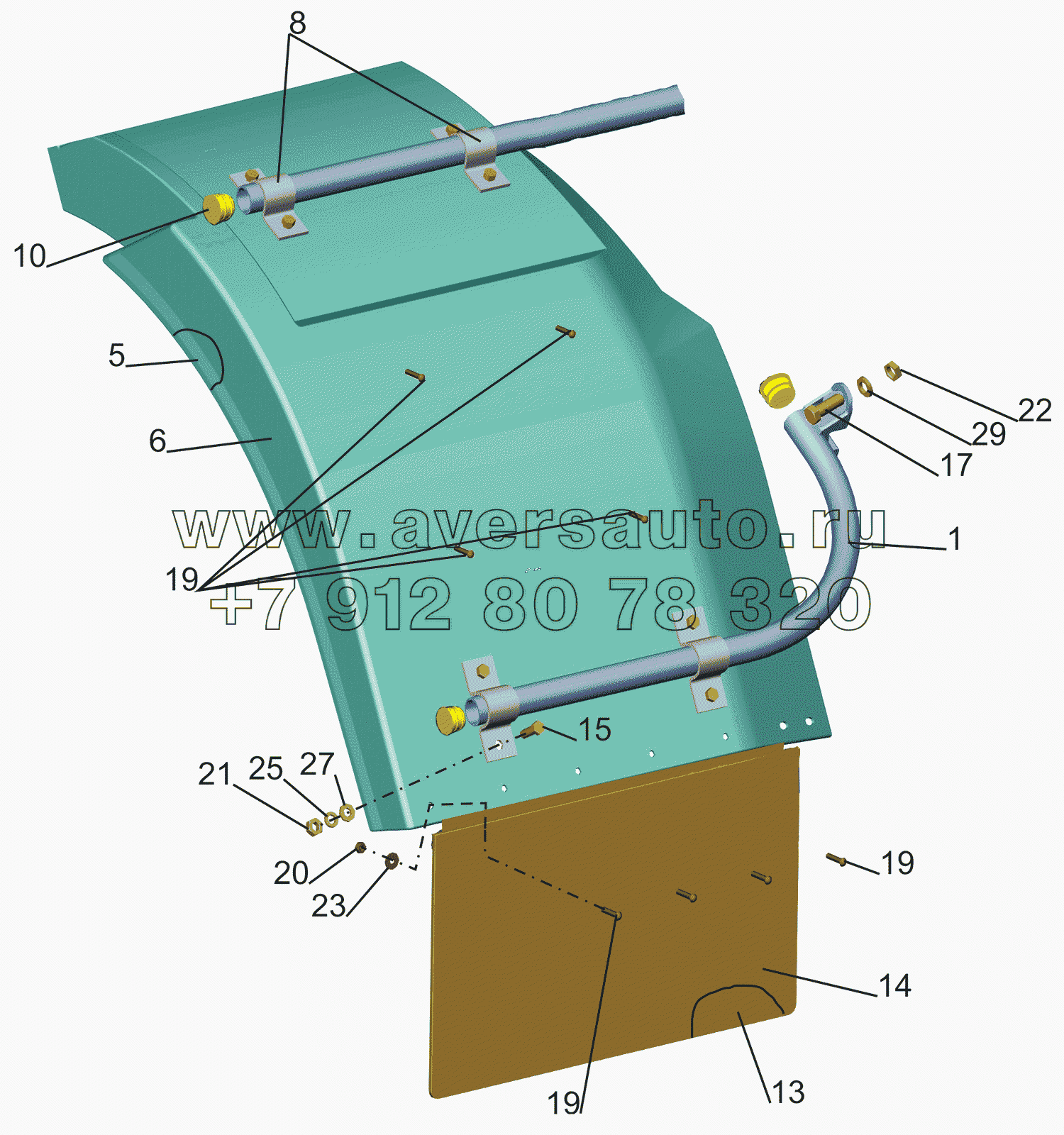 Установка брызговиков передних колес 5340V4-8400030-051