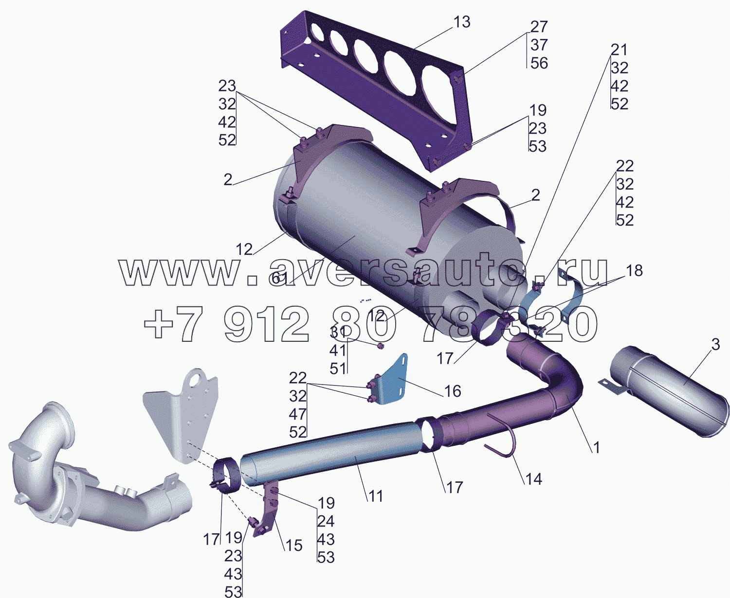 Установка системы выпуска газов 5340V4-1200001-030