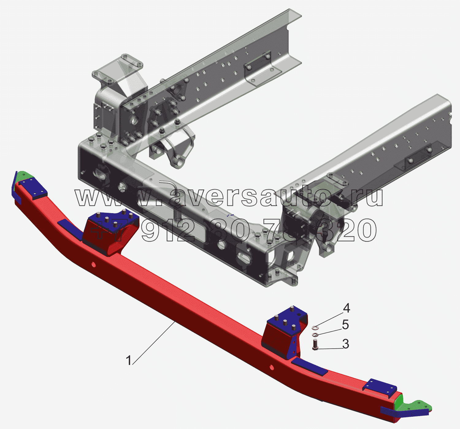Установка переднего противоподкатного бруса 6430-2800030