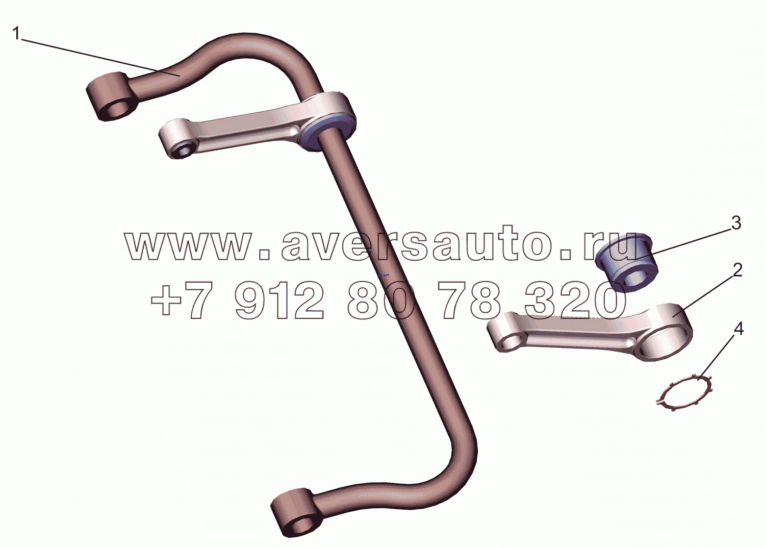 Вал стабилизатора с рычагами 64221-2916006