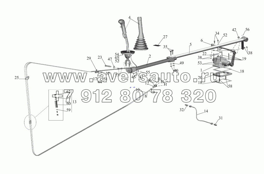 Установка привода управления коробкой передач 555142-1700002-010