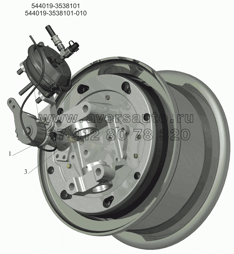 Установка датчика АБС с кабелем на переднем колесе 544019-3538101