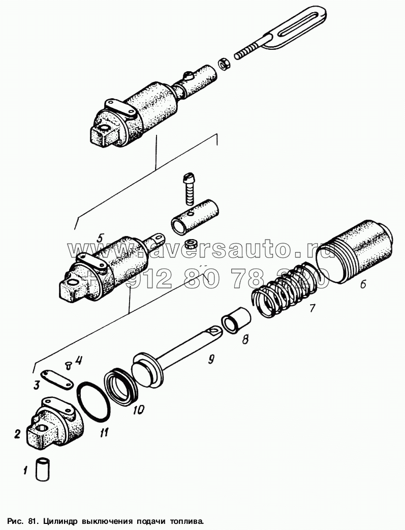 Цилиндр выключения подачи топлива
