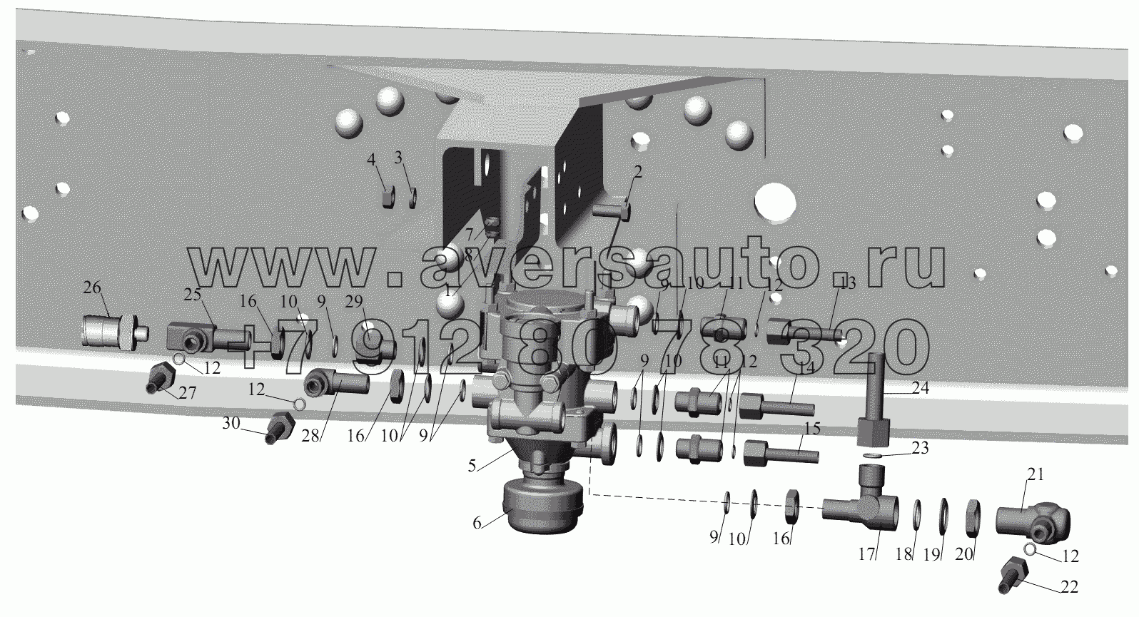 Установка клапана прицепа 642208-3522005