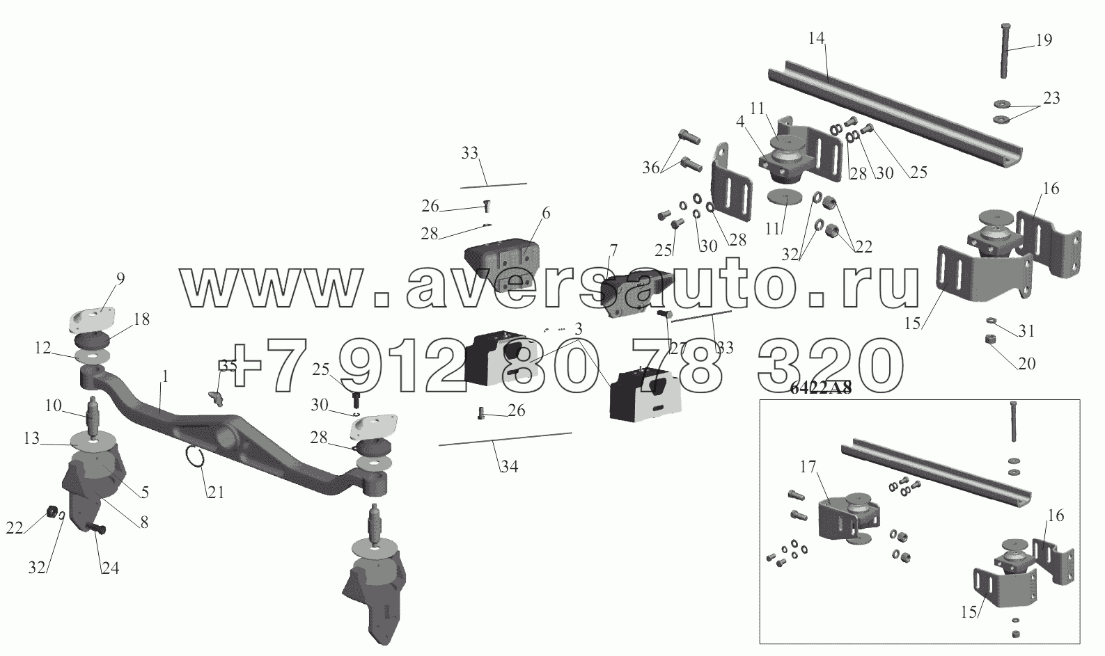 Крепление двигателя 6422A5-1001002, -010, -600, -610, -700, -710, 6422A8-1001002-010, 020, -610, -620, -710, -720