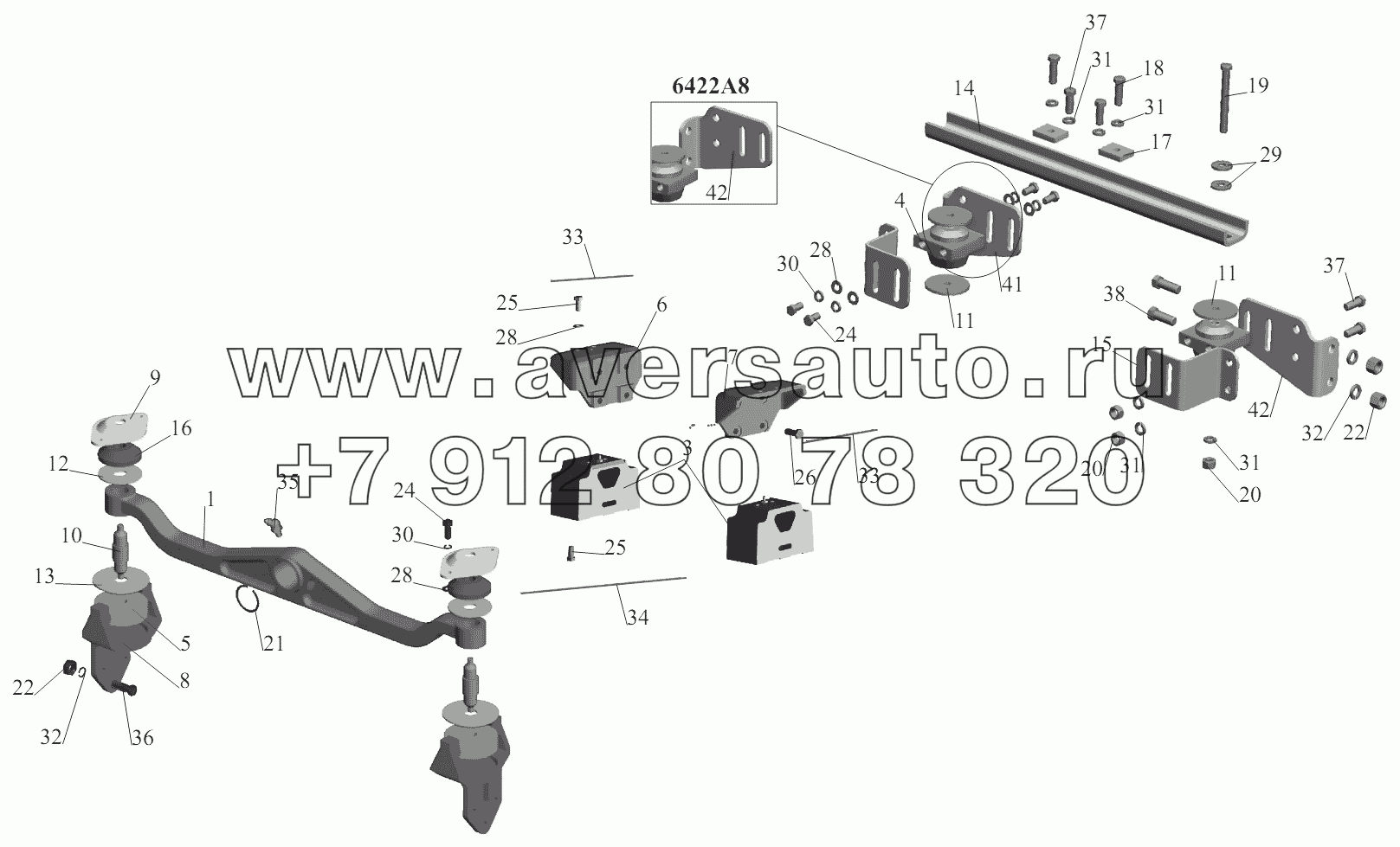 Крепление двигателя 5432A5-1001002-010, -610, -710,6422A8-1001002, -600, -700
