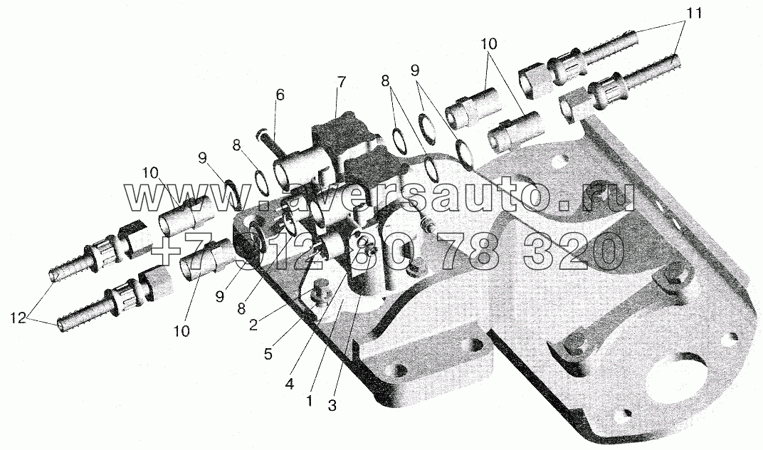 Установка модуляторов и присоединительной арматуры МАЗ-543208, 543205, 543203, 543202