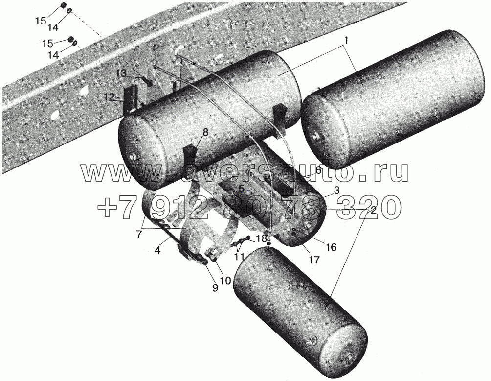 Установка ресиверов МАЗ-561605, 561603