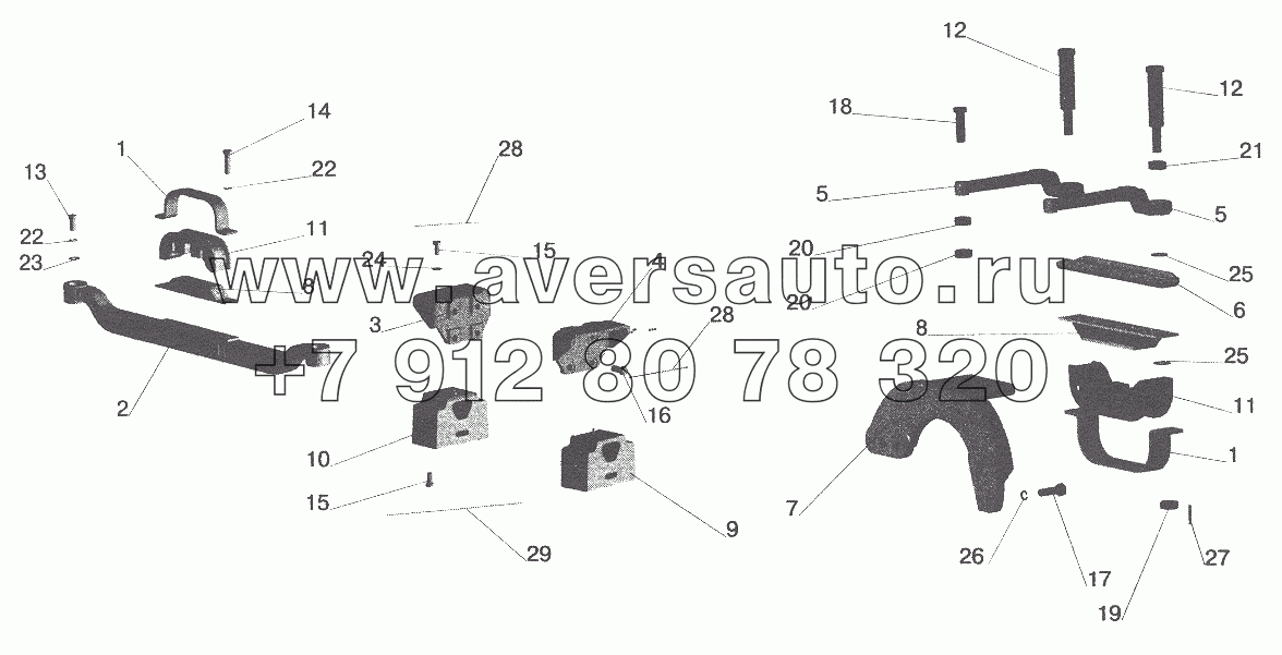 Крепление двигателя на автомобиле МАЗ-555102