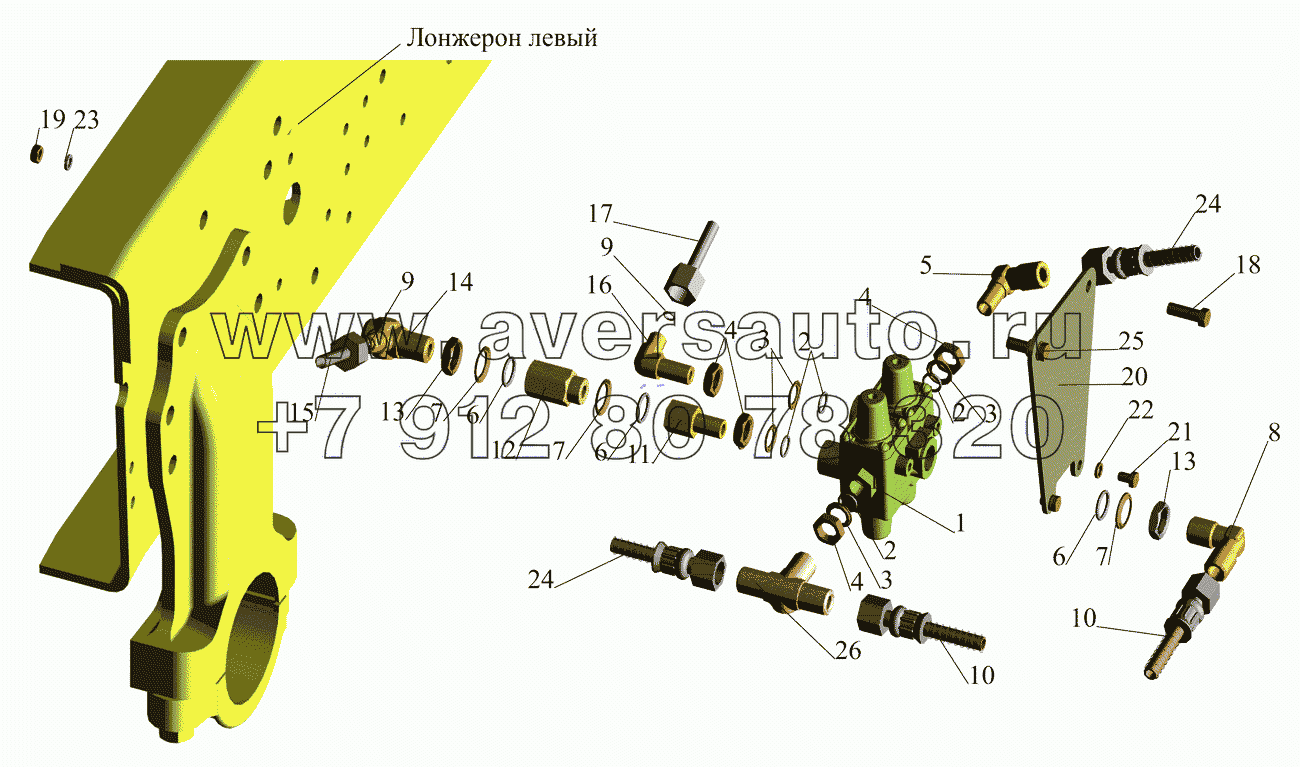 Крепление четырехконтурного клапана МАЗ-642505 (210,211)