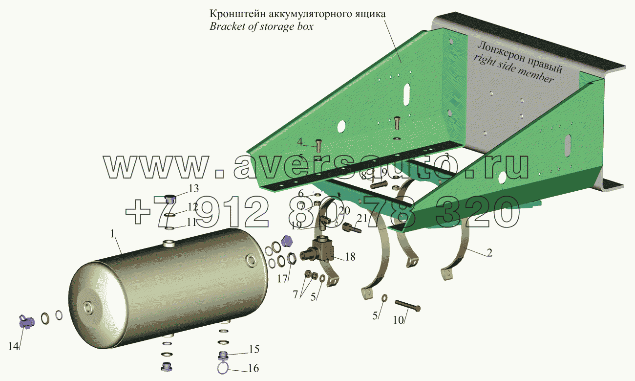 Установка ресивера и присоединительной арматуры на МАЗ-642505 (220,221), 642508 (220,221)