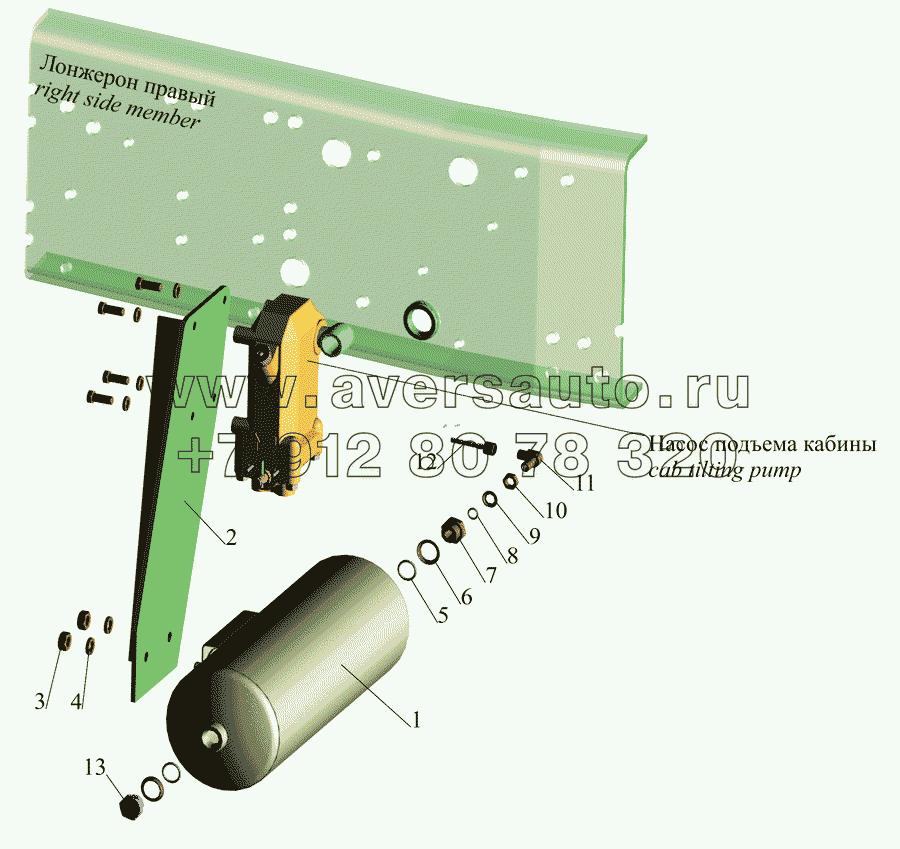 Установка ресивера и присоединительной арматуры на МАЗ-642505 (210,211) МАЗ-642505 (220,221), 642508 (220,221)