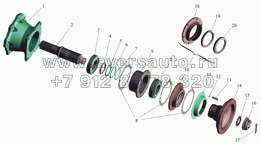 Коробка раздаточная. Вал привода заднего моста 6317-1802192