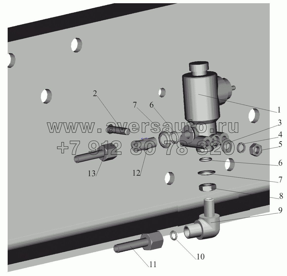 Установка тормозного клапана ПБС и присоединительной арматуры