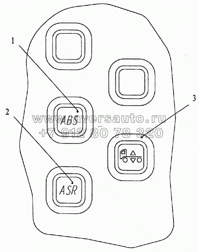 Выключатели ABS, ASR и ECAS
