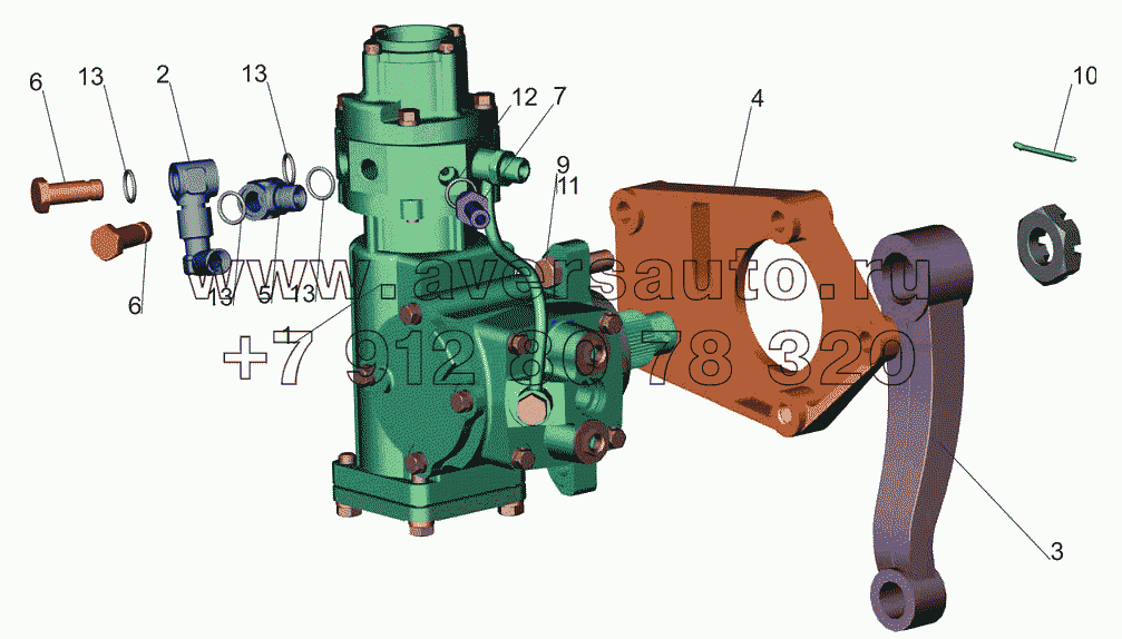 Механизм рулевой с кронштейном 6418-3400006