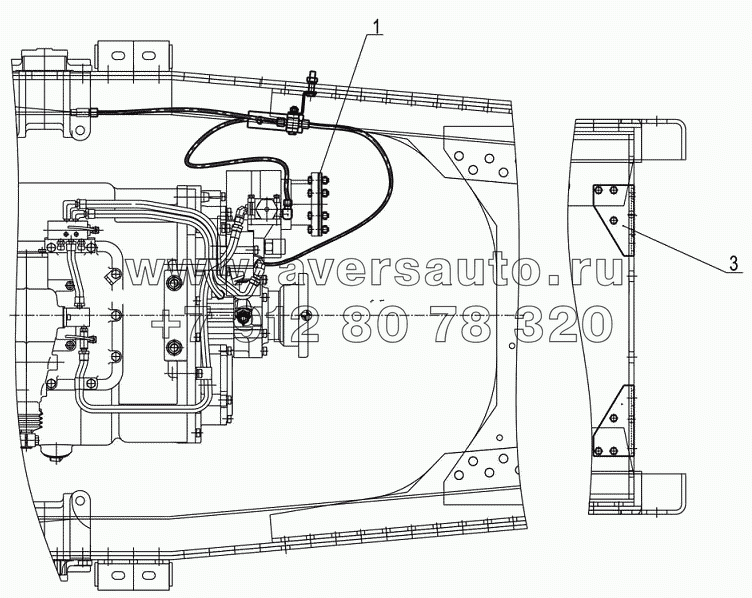 Комплект кронштейнов гидровыводов и КОМ 6501В9-8600006-032