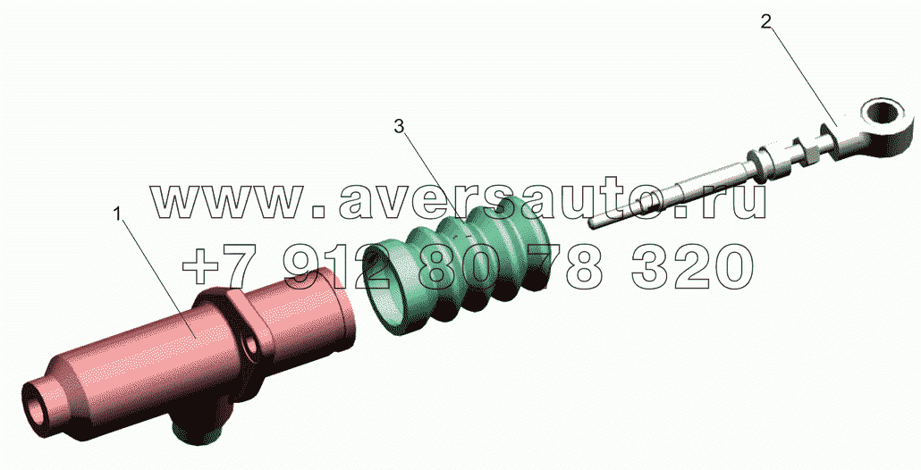 Цилиндр подпедальный с толкателем 6430-1602500-000 (6430-1602500-001, 6430-1602500-020)