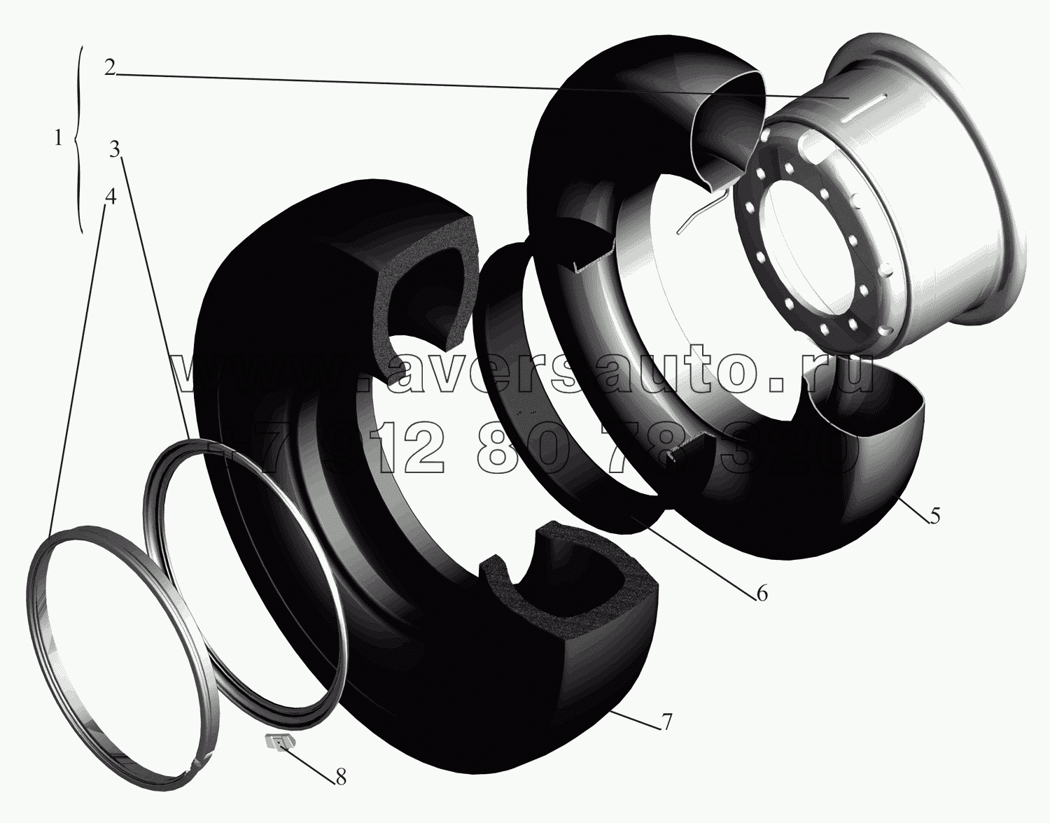 Колесо, камера и покрышка 551607-3101011-10, 5516-3101011-10