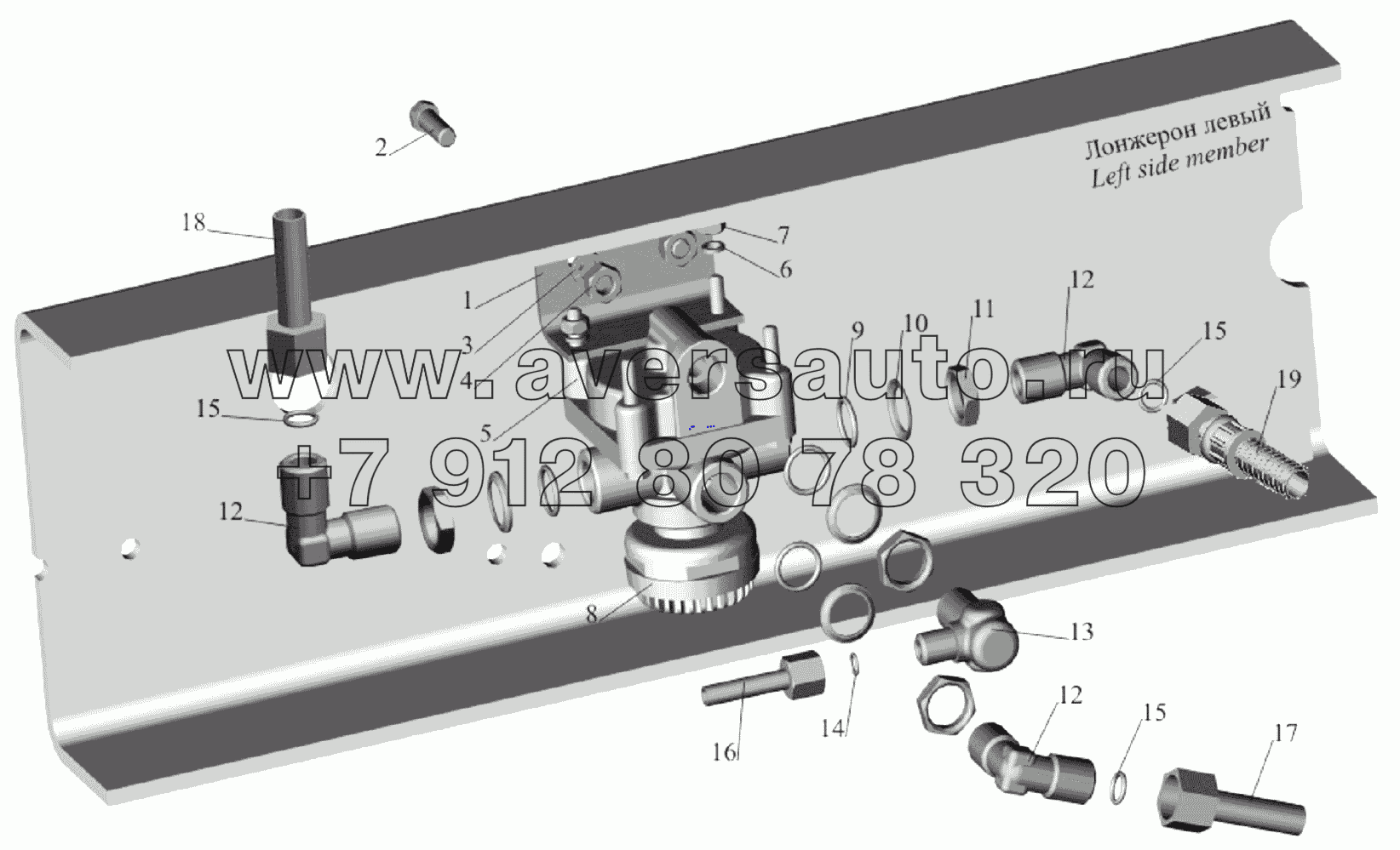Установка ускорительного клапана 555102-3518004 и присоединительной арматуры